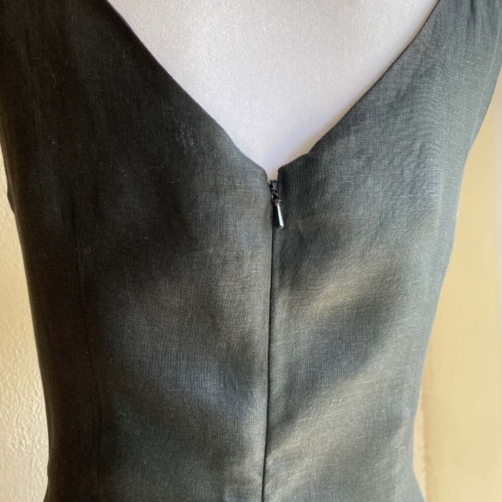 Vintage late 80's Donna Karan black label, black linen dress NEVER WORN Sz 8 - Picture 7 of 15